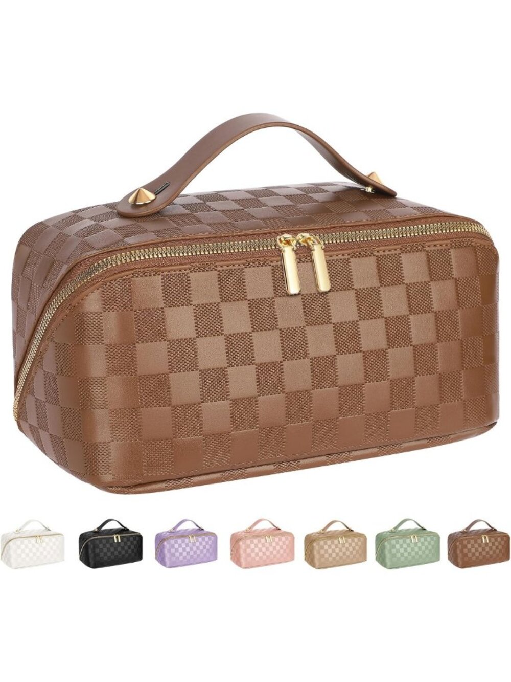 Large Capacity Waterproof Makeup Bag - Portable Cosmetic Organizer with Dividers